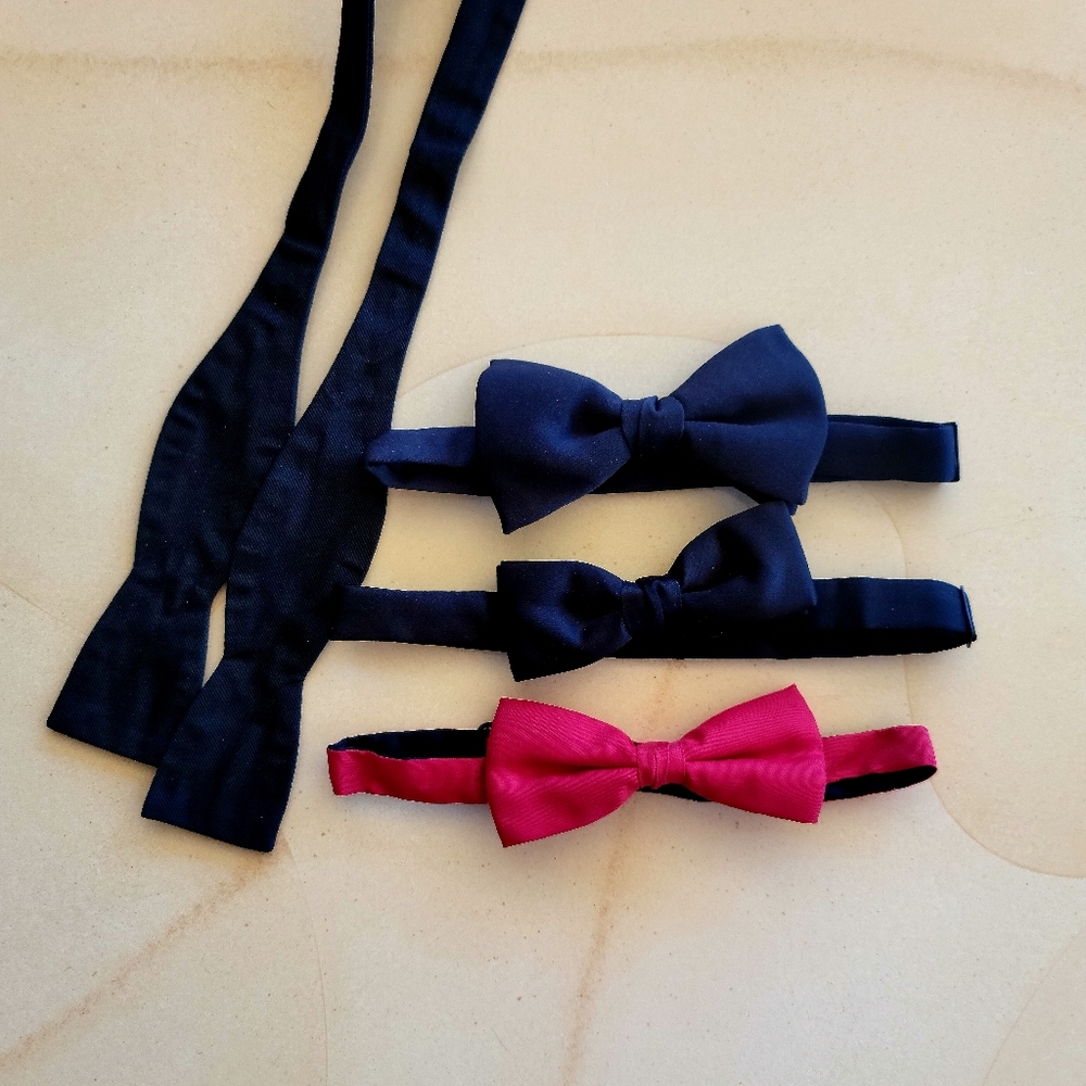 Three Men’s Bow Ties and Black Cummerbund Formal Evening